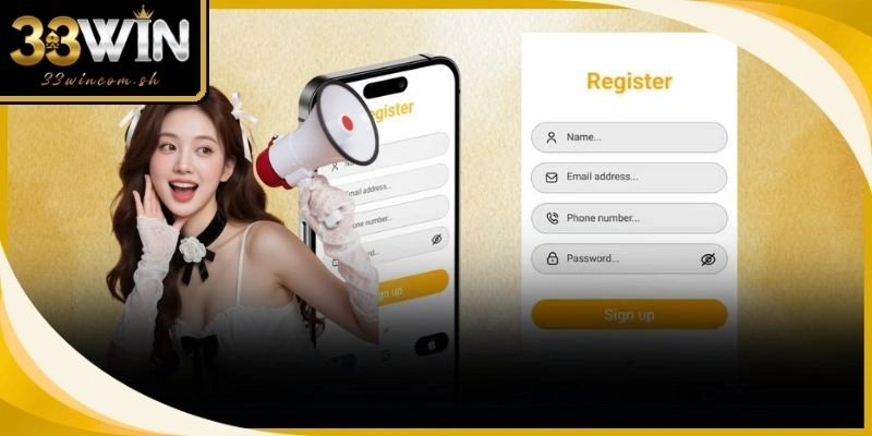 Người chơi tiến hành điền thông tin vào biểu mẫu điện tử trên máy tính